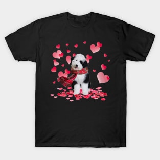 Sheepadoodle Valentines Day Shirt Heart Funny Dog Lover T-Shirt